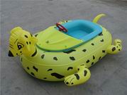 Easy Operate Inflatable Dog Bumper Boat in Yellow Color with Black Dots