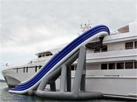 Waterproof  28 oz PVC Tarpaulin Inflatable Yacht Slides, Curved Yacht Slides