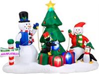 Funny Santa Claus Family Christmas Inflatable Lighting Decoration